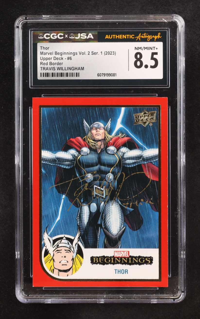 Thor 2023 Upper Deck Marvel Beginnings Vol. 2 Ser. 1 Red Border #6 (CGC 8.5) at PristineAuction.com Thor 2023 Upper Deck Marvel Beginnings Vol. 2 Ser. 1 Red Border #6 (CGC 8.5) at PristineAuction.com