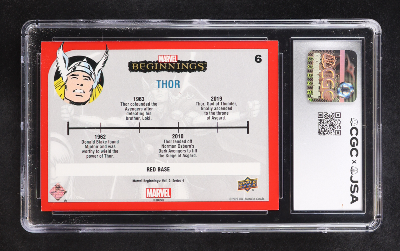 Thor 2023 Upper Deck Marvel Beginnings Vol. 2 Ser. 1 Red Border #6 (CGC 8.5) at PristineAuction.com Thor 2023 Upper Deck Marvel Beginnings Vol. 2 Ser. 1 Red Border #6 (CGC 8.5) at PristineAuction.com