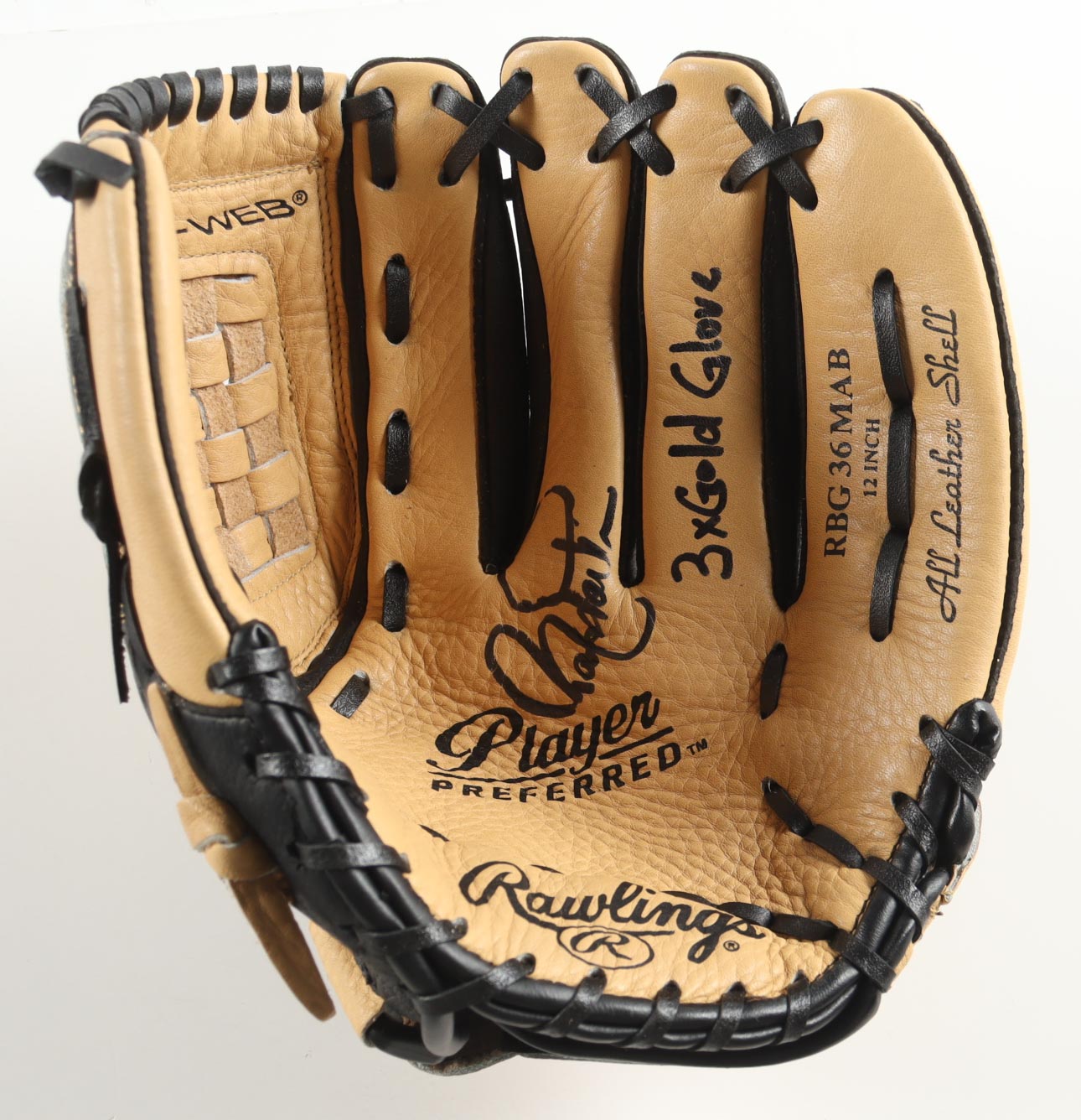 Barry Larkin Signed Rawlings Glove With Display Case Inscribed "3x Gold Glove" (Beckett) at PristineAuction.com Barry Larkin Signed Rawlings Glove With Display Case Inscribed "3x Gold Glove" (Beckett) at PristineAuction.com