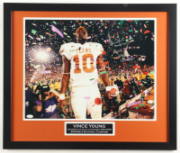 Vince Young Signed Texas Longhorns Custom Framed Photo Inscribed "2005 Natl Champs" (JSA) at PristineAuction.com