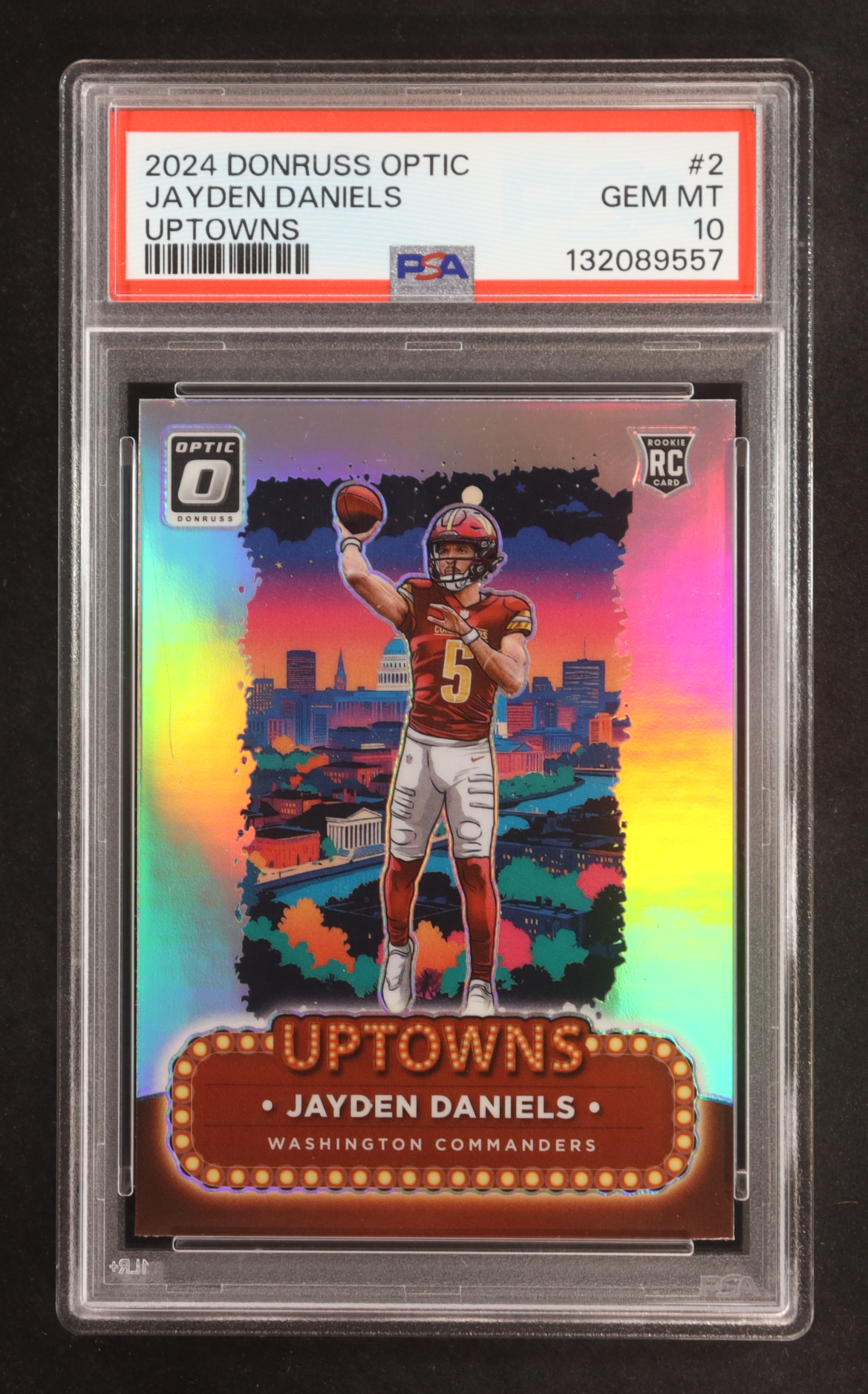 Jayden Daniels 2024 Donruss Optic Uptowns #2 RC (PSA 10) at PristineAuction.com Jayden Daniels 2024 Donruss Optic Uptowns #2 RC (PSA 10) at PristineAuction.com