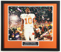 Vince Young Signed Texas Longhorns Custom Framed Photo Inscribed "467 Total Yds" & "3 TDs" (JSA) at PristineAuction.com