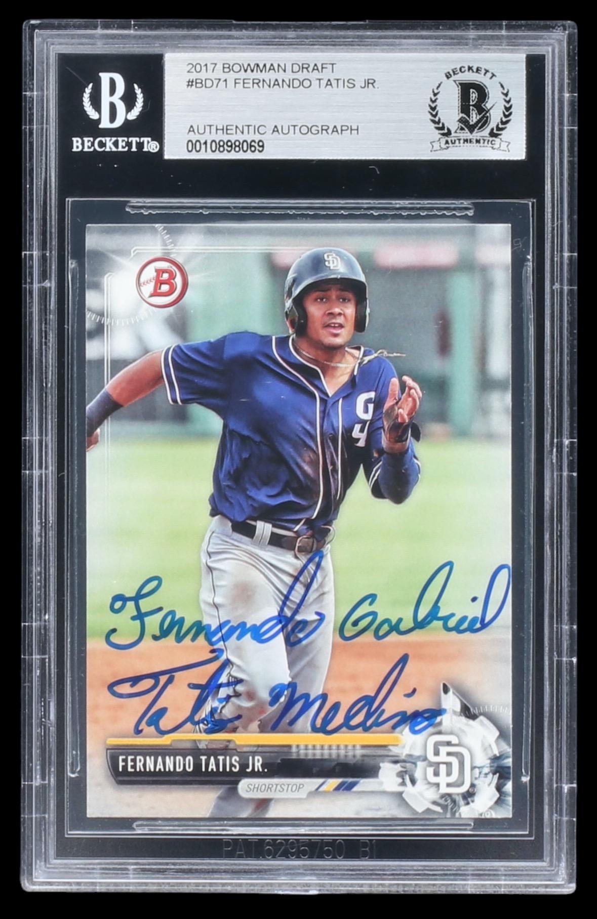Fernando Tatis Jr. Signed 2017 Bowman Draft Card #BD71 RC (BGS) at PristineAuction.com Fernando Tatis Jr. Signed 2017 Bowman Draft Card #BD71 RC (BGS) at PristineAuction.com
