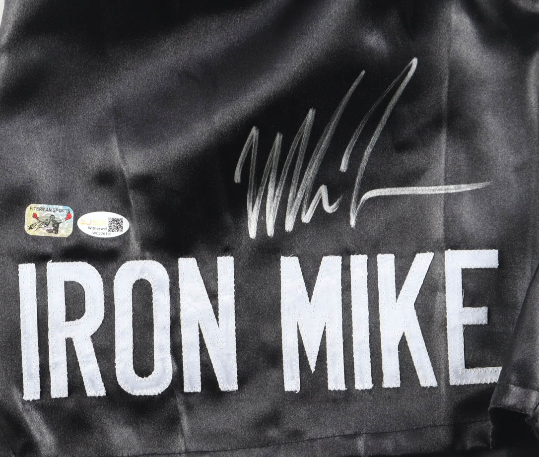 Mike Tyson Signed Boxing Trunks (Tyson & JSA) at PristineAuction.com Mike Tyson Signed Boxing Trunks (Tyson & JSA) at PristineAuction.com