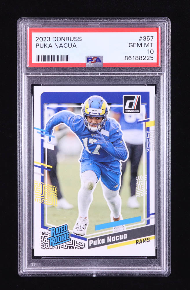 Puka Nacua 2023 Donruss #357 RR RC (PSA 10) at PristineAuction.com Puka Nacua 2023 Donruss #357 RR RC (PSA 10) at PristineAuction.com