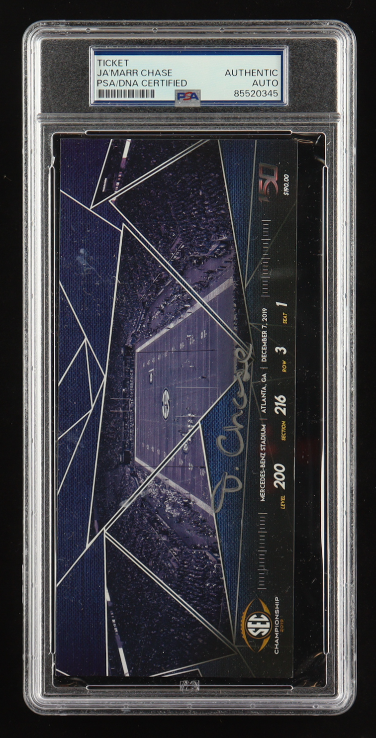 Ja'Marr Chase Signed 2019 SEC Championship Game Ticket (PSA) at PristineAuction.com Ja'Marr Chase Signed 2019 SEC Championship Game Ticket (PSA) at PristineAuction.com