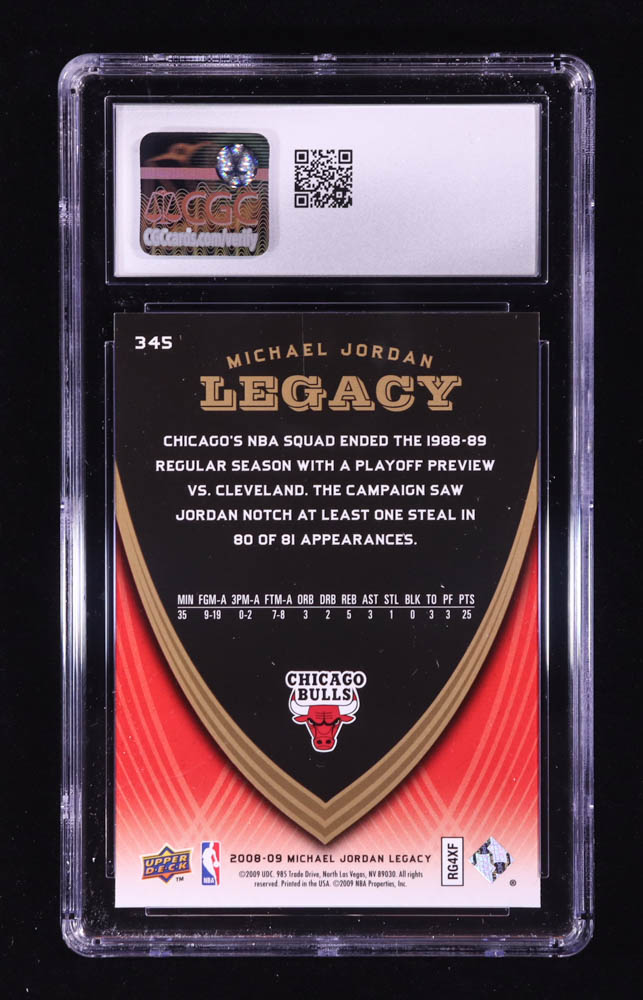 Michael Jordan 2008-09 Upper Deck Michael Jordan Legacy Collection #345 / Game 345 (CGC 9) at PristineAuction.com Michael Jordan 2008-09 Upper Deck Michael Jordan Legacy Collection #345 / Game 345 (CGC 9) at PristineAuction.com