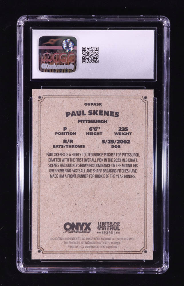 Paul Skenes 2024 Onyx Vintage Extended #OVPASK RC (CGC 10) at PristineAuction.com Paul Skenes 2024 Onyx Vintage Extended #OVPASK RC (CGC 10) at PristineAuction.com