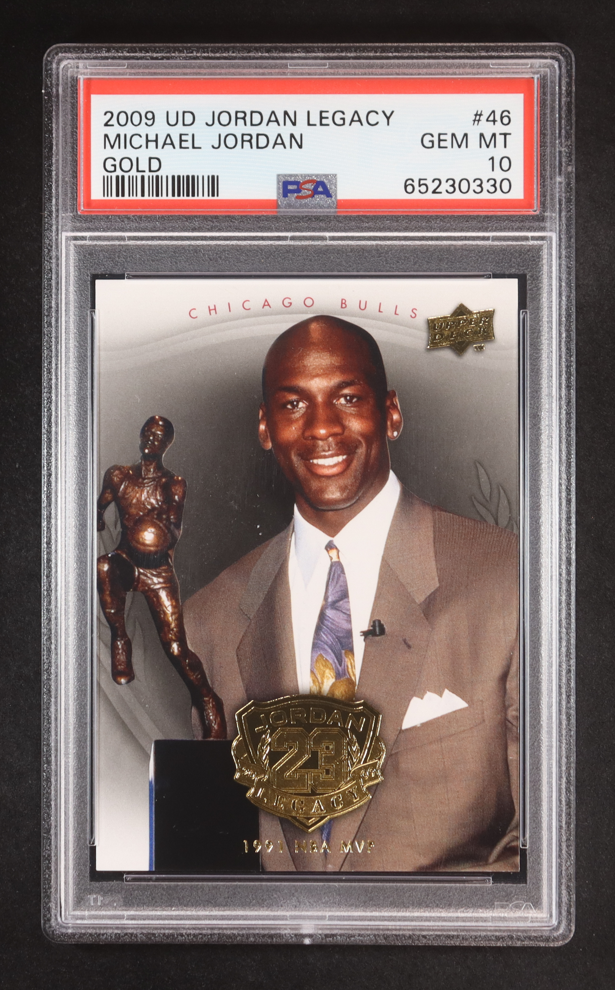 Michael Jordan 2009 Upper Deck MJ Legacy Collection Gold #46 (PSA 10) at PristineAuction.com Michael Jordan 2009 Upper Deck MJ Legacy Collection Gold #46 (PSA 10) at PristineAuction.com
