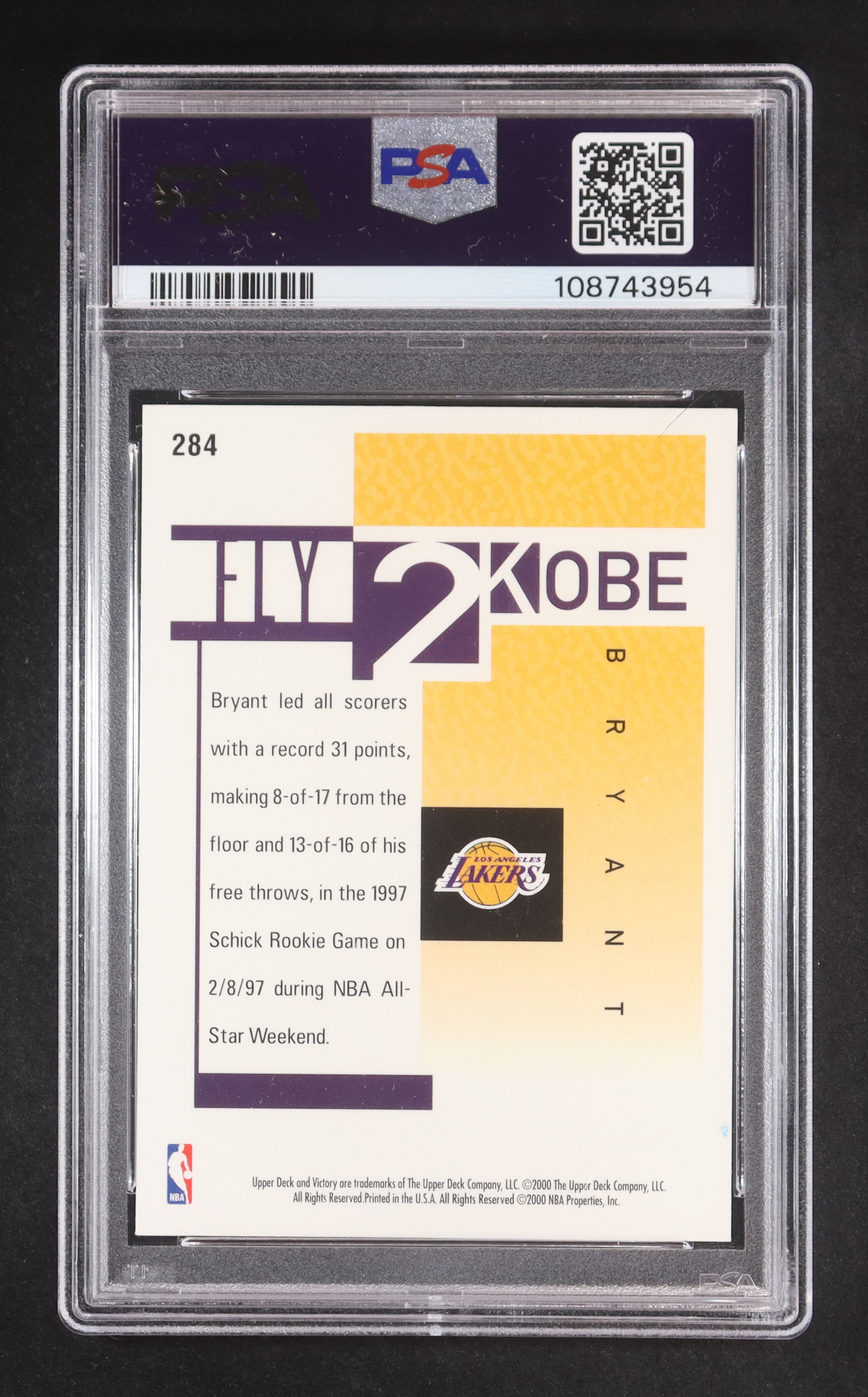 Kobe Bryant 2000 Victory #284 (PSA 10) at PristineAuction.com Kobe Bryant 2000 Victory #284 (PSA 10) at PristineAuction.com