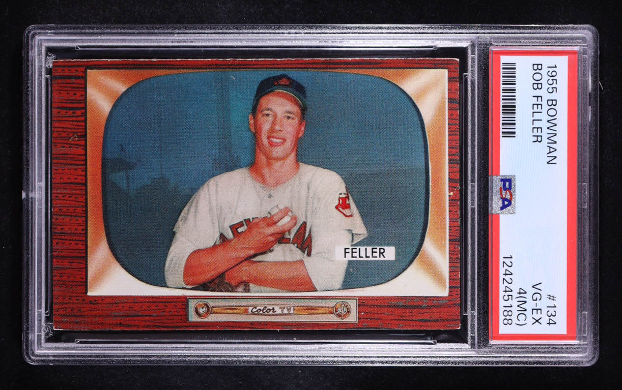 Bob Feller 1955 Bowman #134 (PSA 4) (MC) at PristineAuction.com Bob Feller 1955 Bowman #134 (PSA 4) (MC) at PristineAuction.com