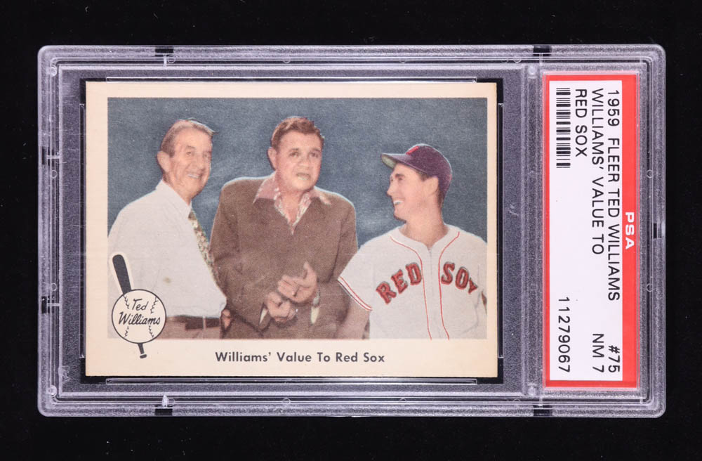 Ted Williams 1959 Fleer #75 / Williams' Value to Sox (PSA 7) at PristineAuction.com Ted Williams 1959 Fleer #75 / Williams' Value to Sox (PSA 7) at PristineAuction.com