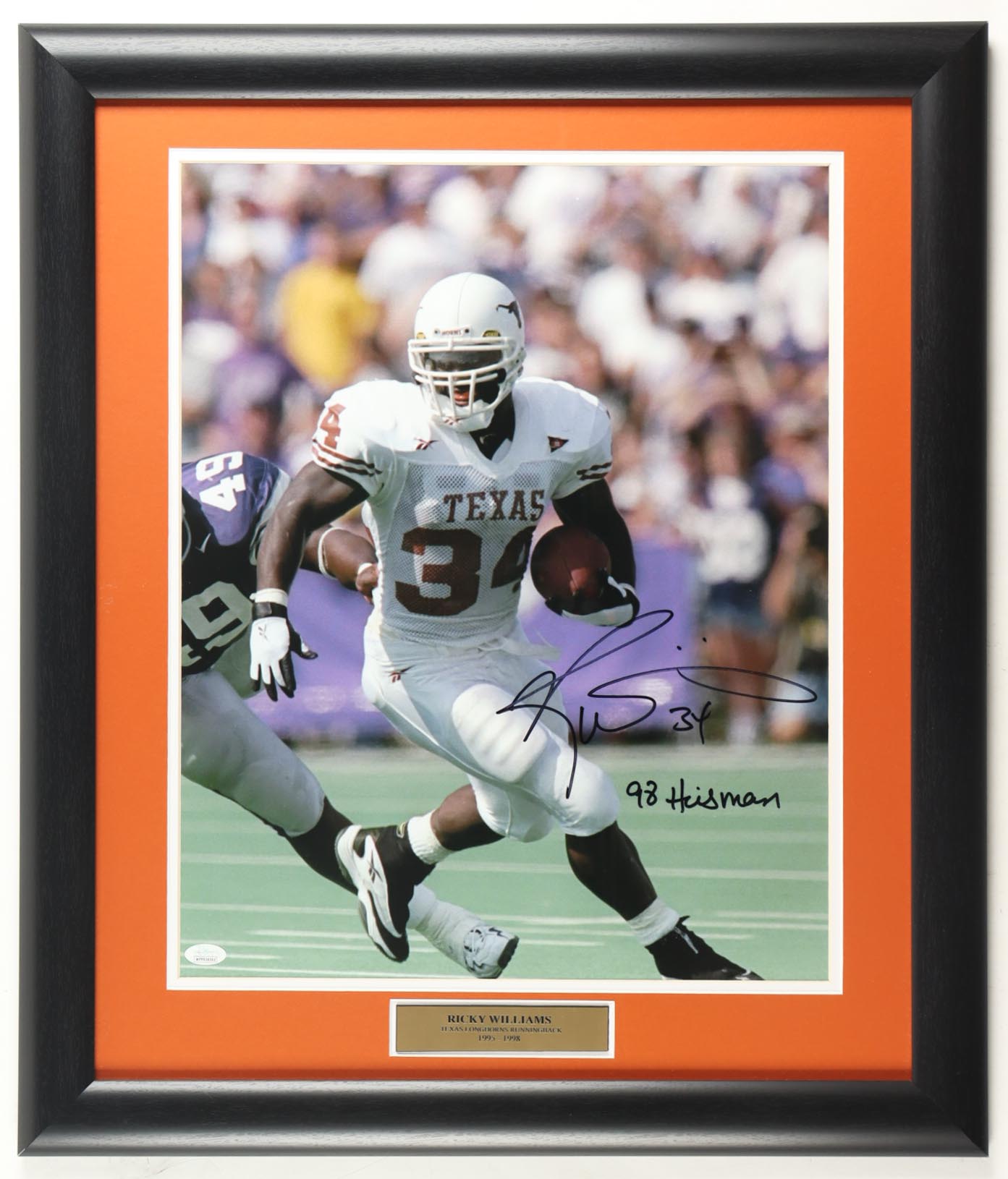 Ricky Williams Signed Texas Longhorns Custom Framed Photo Inscribed "98 Heisman" (JSA) at PristineAuction.com Ricky Williams Signed Texas Longhorns Custom Framed Photo Inscribed "98 Heisman" (JSA) at PristineAuction.com