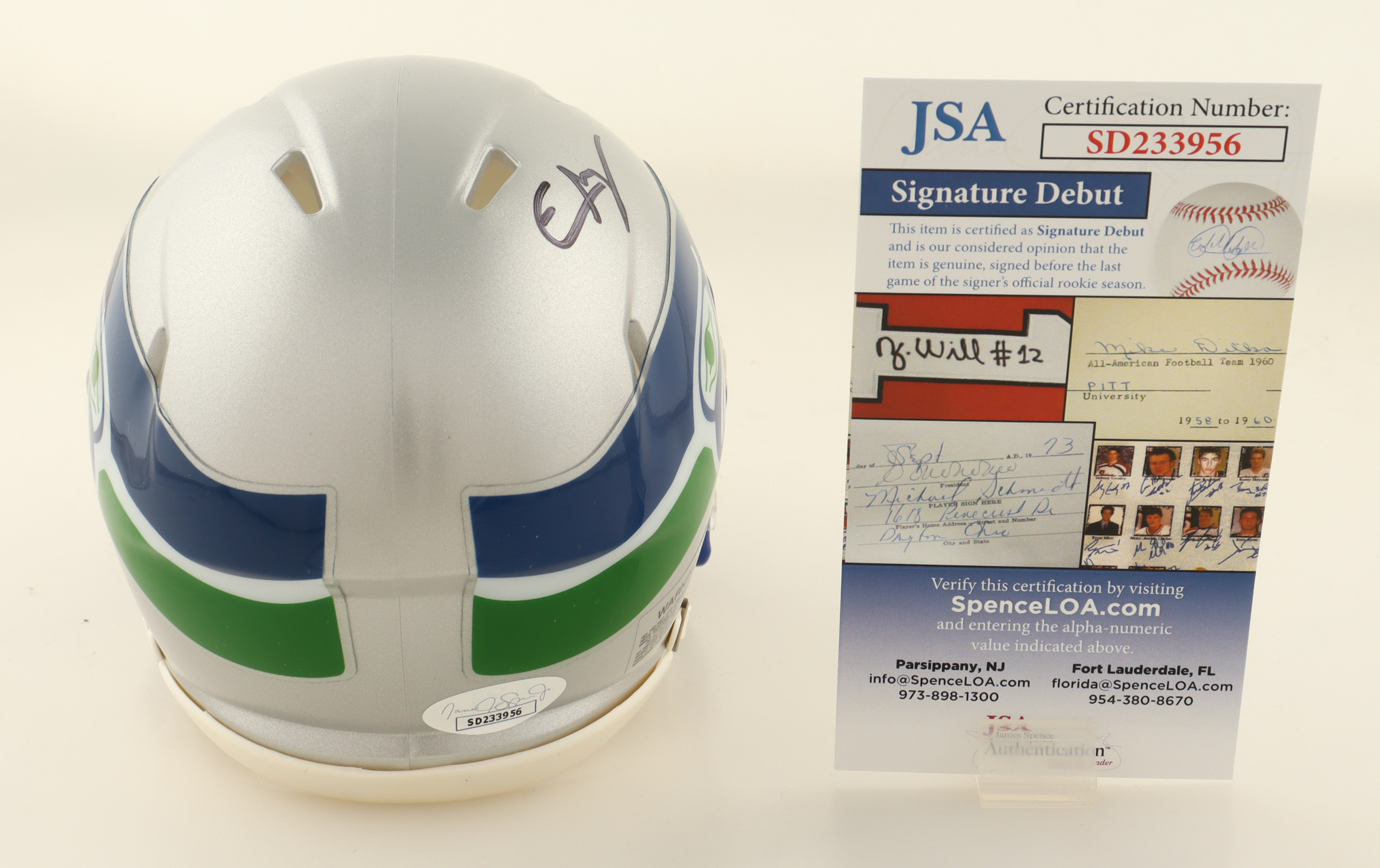 Elijah Arroyo Signed Seahawks Speed Mini Helmet (JSA) at PristineAuction.com Elijah Arroyo Signed Seahawks Speed Mini Helmet (JSA) at PristineAuction.com