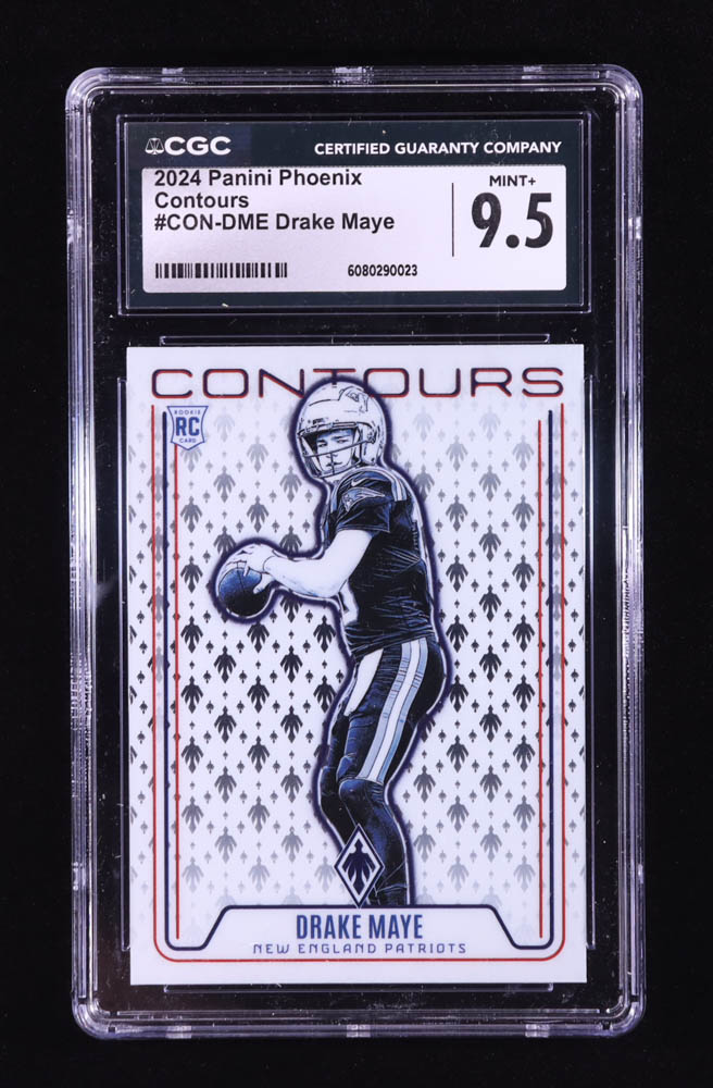 Drake Maye 2024 Panini Phoenix Contours #12 RC (CGC 9.5) at PristineAuction.com Drake Maye 2024 Panini Phoenix Contours #12 RC (CGC 9.5) at PristineAuction.com