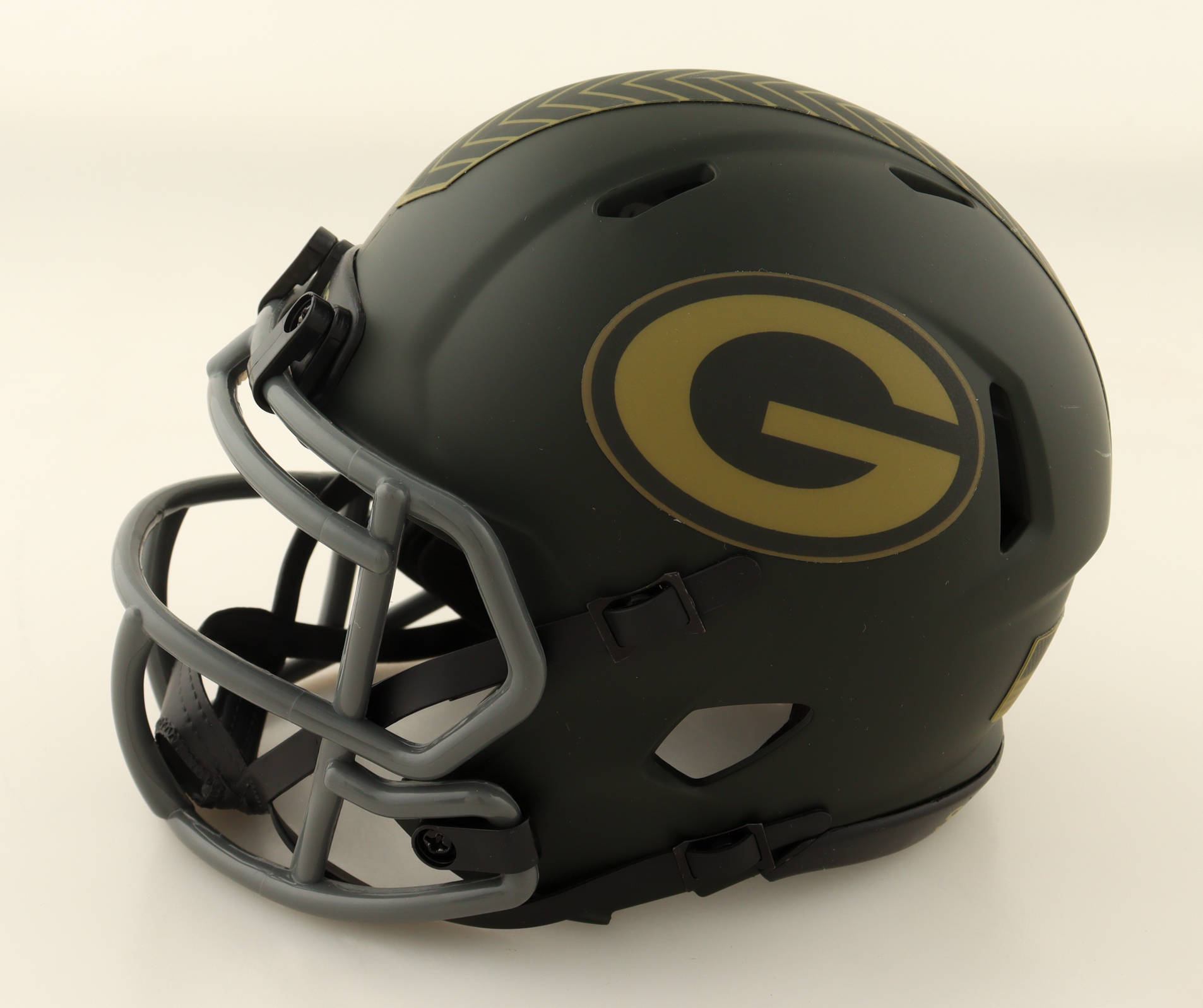 Dontayvion Wicks Signed Packers Salute To Service Alternate Mini Helmet Inscribed "Go Packs" (JSA) at PristineAuction.com Dontayvion Wicks Signed Packers Salute To Service Alternate Mini Helmet Inscribed "Go Packs" (JSA) at PristineAuction.com