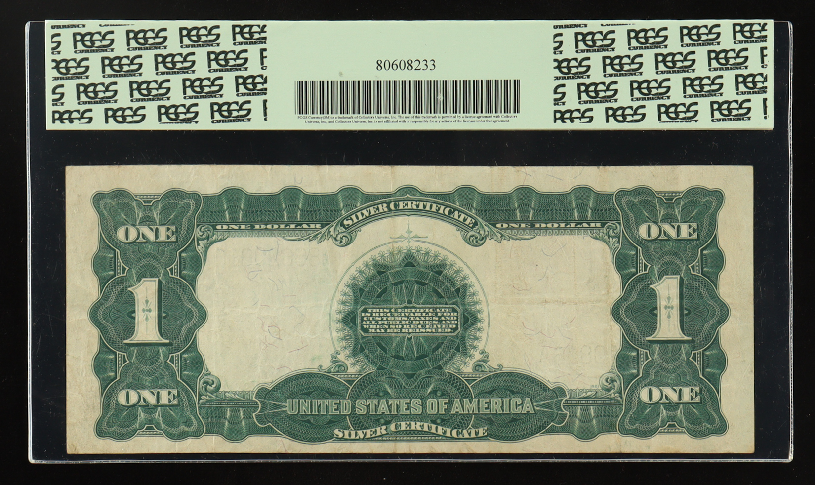 1899 U.S. $1 One Dollar "Black Eagle" Silver Certificate (PMG VF25) at PristineAuction.com 1899 U.S. $1 One Dollar "Black Eagle" Silver Certificate (PMG VF25) at PristineAuction.com