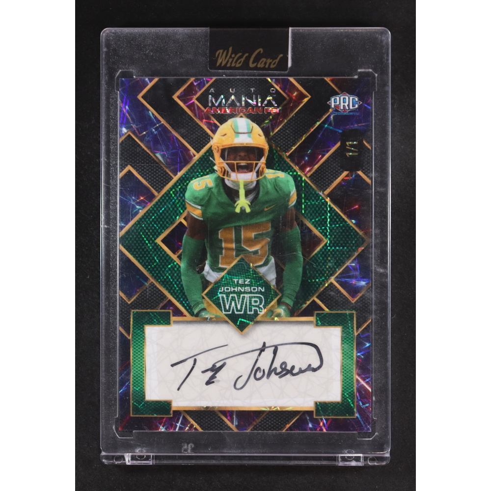 Tez Johnson 2024 Wild Card Automania American FB Square #AMASQ-TJ RC #1/1 at PristineAuction.com