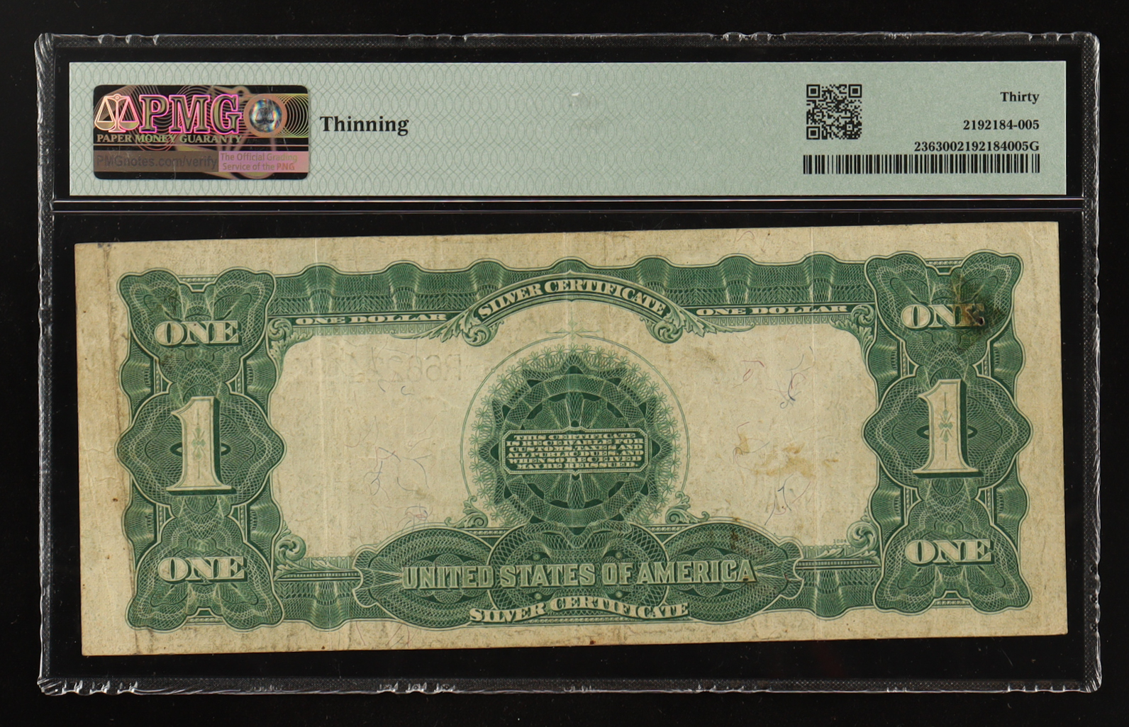 1899 U.S. $1 One Dollar "Black Eagle" Silver Certificate (PMG VF30) at PristineAuction.com 1899 U.S. $1 One Dollar "Black Eagle" Silver Certificate (PMG VF30) at PristineAuction.com