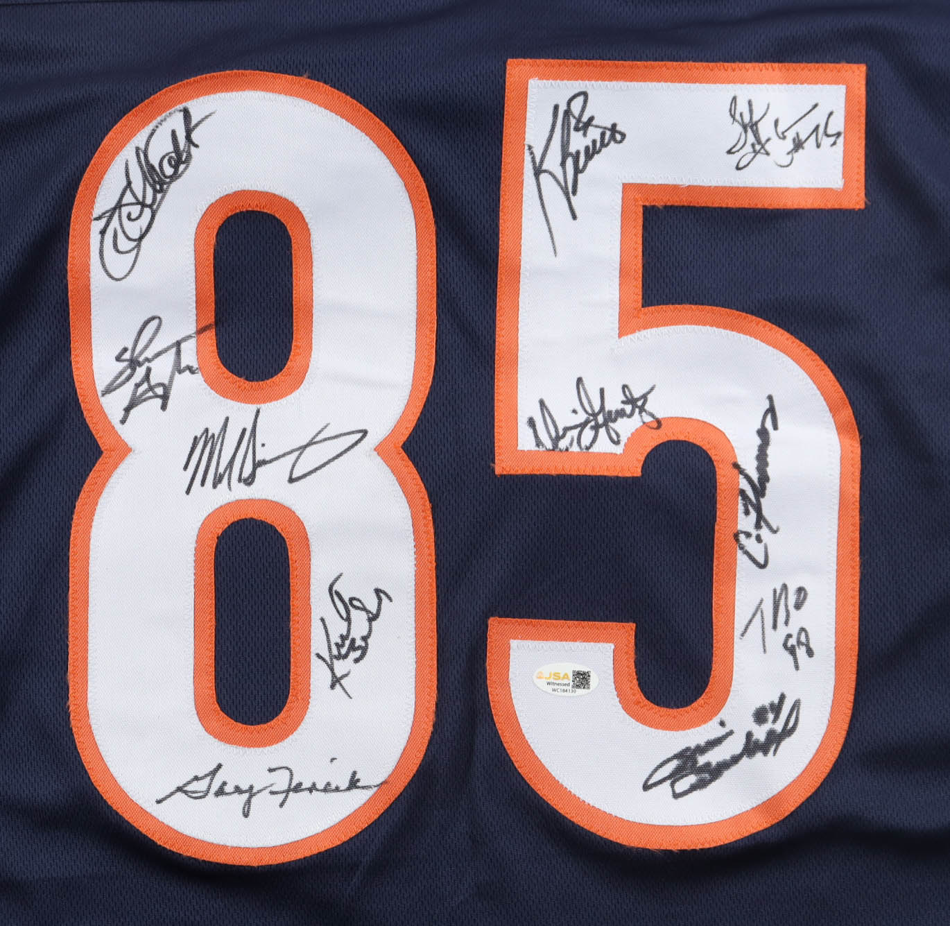 Jersey Signed by (11) with Mike Singletary, Willie Gault, Shaun Gayle, Calvin Thomas (JSA) at PristineAuction.com Jersey Signed by (11) with Mike Singletary, Willie Gault, Shaun Gayle, Calvin Thomas (JSA) at PristineAuction.com