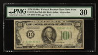 1934-A U.S. $100 One Hundred Dollars Federal Reserve Note, New York (PMG VF 30) at PristineAuction.com