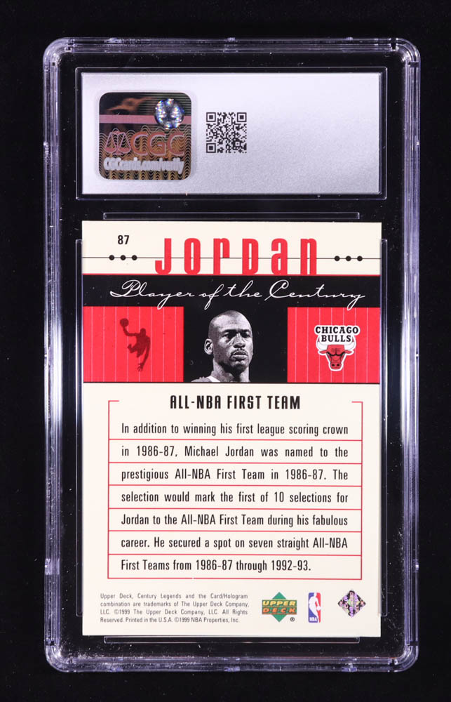 Michael Jordan 1999 Upper Deck Century Legends #87 (CGC 9) at PristineAuction.com Michael Jordan 1999 Upper Deck Century Legends #87 (CGC 9) at PristineAuction.com