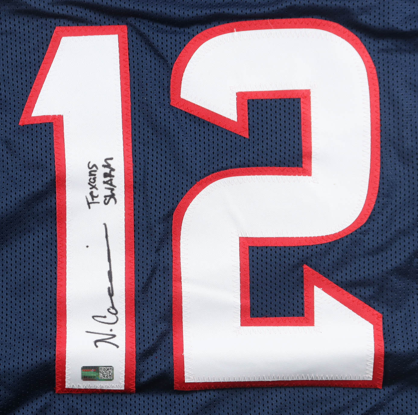 Nico Collins Signed Jersey Inscribed "Texas Swarm" (TriStar) at PristineAuction.com Nico Collins Signed Jersey Inscribed "Texas Swarm" (TriStar) at PristineAuction.com