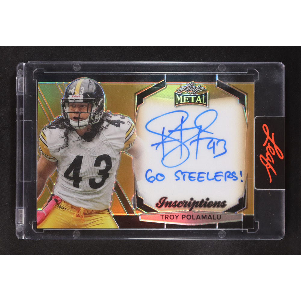 Troy Polamalu 2024 Leaf Metal Inscriptions #MHI-TP1 #52/100 at PristineAuction.com