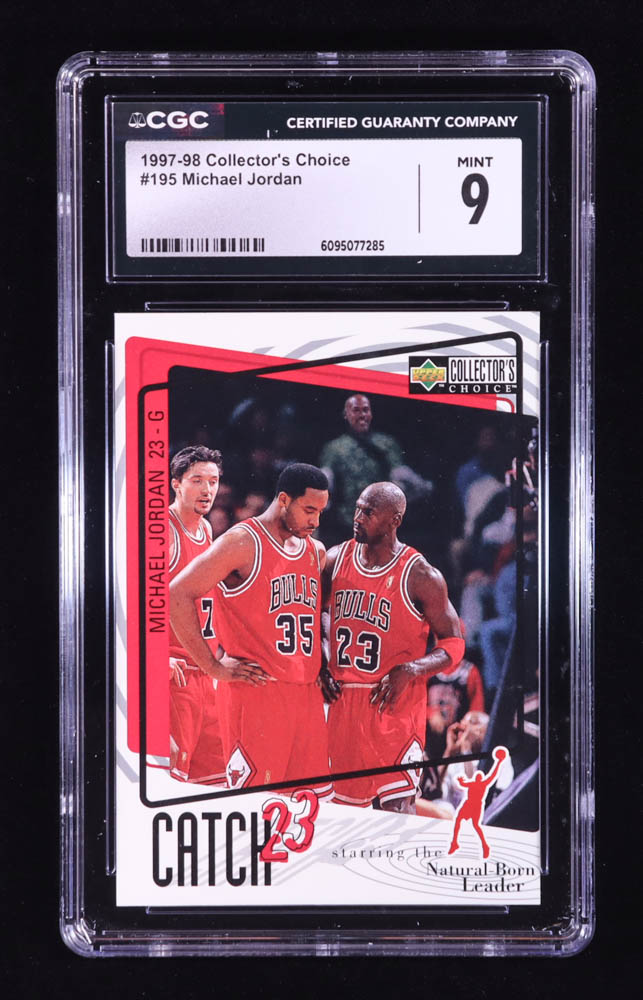 Michael Jordan 1997-98 Collector's Choice #195 / Catch 23 Leader (CGC 9) at PristineAuction.com Michael Jordan 1997-98 Collector's Choice #195 / Catch 23 Leader (CGC 9) at PristineAuction.com