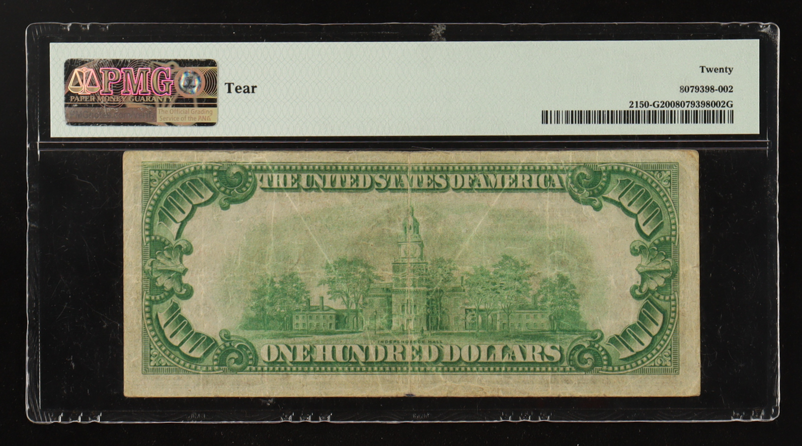 1928 U.S. $100 Gold Demand Note, Chicago - Fr.2150-G (GA Block) Signed: Woods / Mellon (PCGS VF20) at PristineAuction.com 1928 U.S. $100 Gold Demand Note, Chicago - Fr.2150-G (GA Block) Signed: Woods / Mellon (PCGS VF20) at PristineAuction.com
