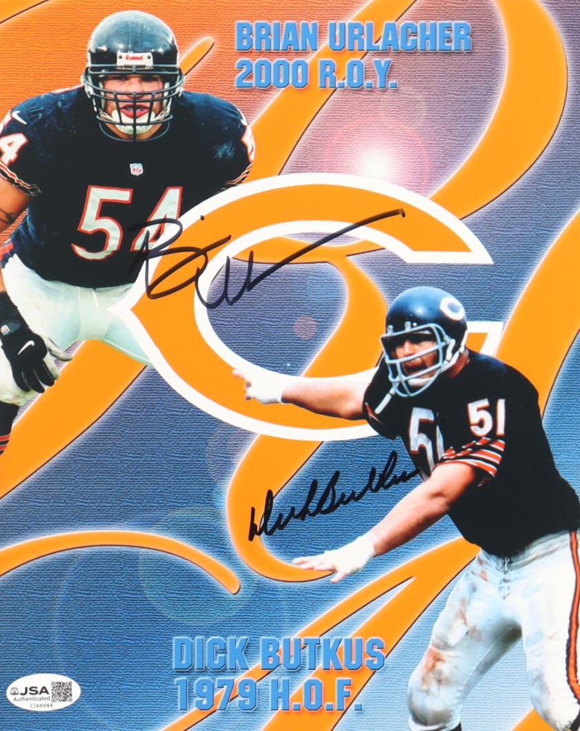 Brian Urlacher & Dick Butkus Signed Bears 8x10 Photo (JSA) at PristineAuction.com Brian Urlacher & Dick Butkus Signed Bears 8x10 Photo (JSA) at PristineAuction.com
