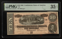 1864 Confederate States of America $10 Currency Note T-68 (PMG CVF 35 EPQ) at PristineAuction.com