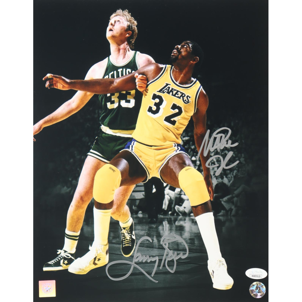 Larry Bird & Magic Johnson Signed 11x14 Photo (JSA & Bird) at PristineAuction.com