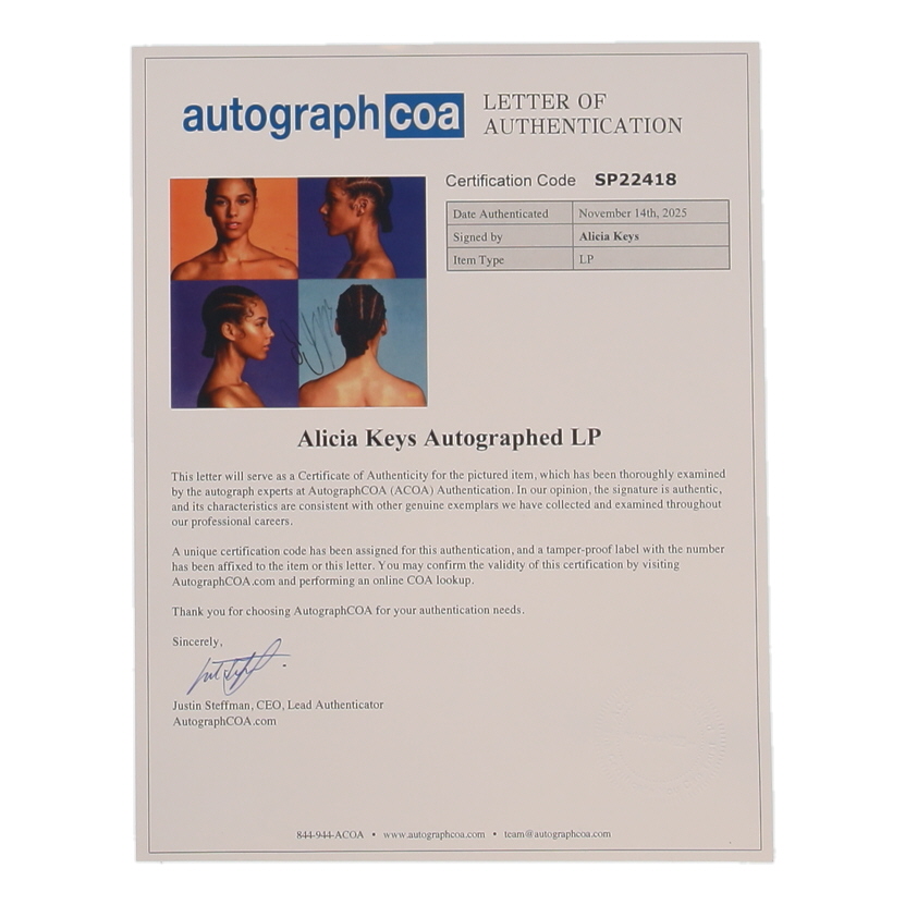 Alicia Keys Twice-Signed "Alicia" 12x12 Album Sleeve (ACOA) at PristineAuction.com Alicia Keys Twice-Signed "Alicia" 12x12 Album Sleeve (ACOA) at PristineAuction.com