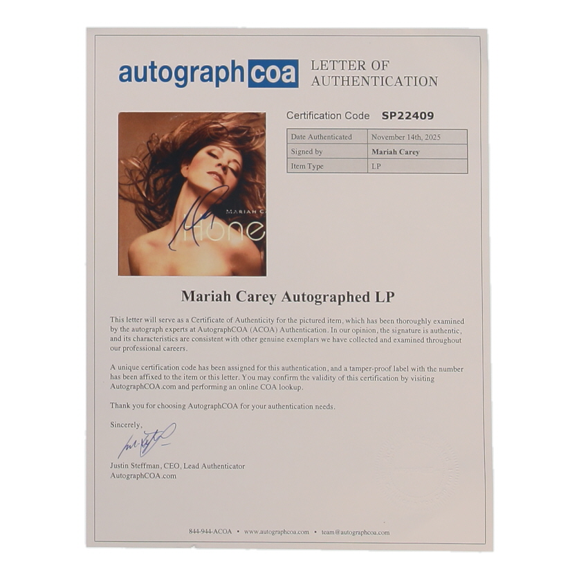 Mariah Carey Signed "Honey" 12x12 Album Sleeve (ACOA) at PristineAuction.com Mariah Carey Signed "Honey" 12x12 Album Sleeve (ACOA) at PristineAuction.com