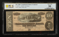1864 Confederate States of America $10 Currency Note T-68 (PCGS Very Fine 30) at PristineAuction.com