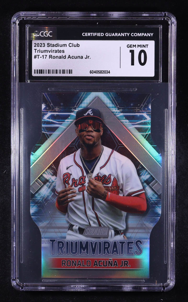 Ronald Acuna Jr. 2023 Stadium Club Triumvirates #T17 (CGC 10) at PristineAuction.com Ronald Acuna Jr. 2023 Stadium Club Triumvirates #T17 (CGC 10) at PristineAuction.com