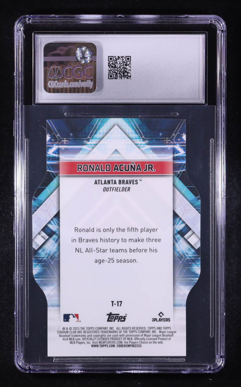 Ronald Acuna Jr. 2023 Stadium Club Triumvirates #T17 (CGC 10) at PristineAuction.com Ronald Acuna Jr. 2023 Stadium Club Triumvirates #T17 (CGC 10) at PristineAuction.com