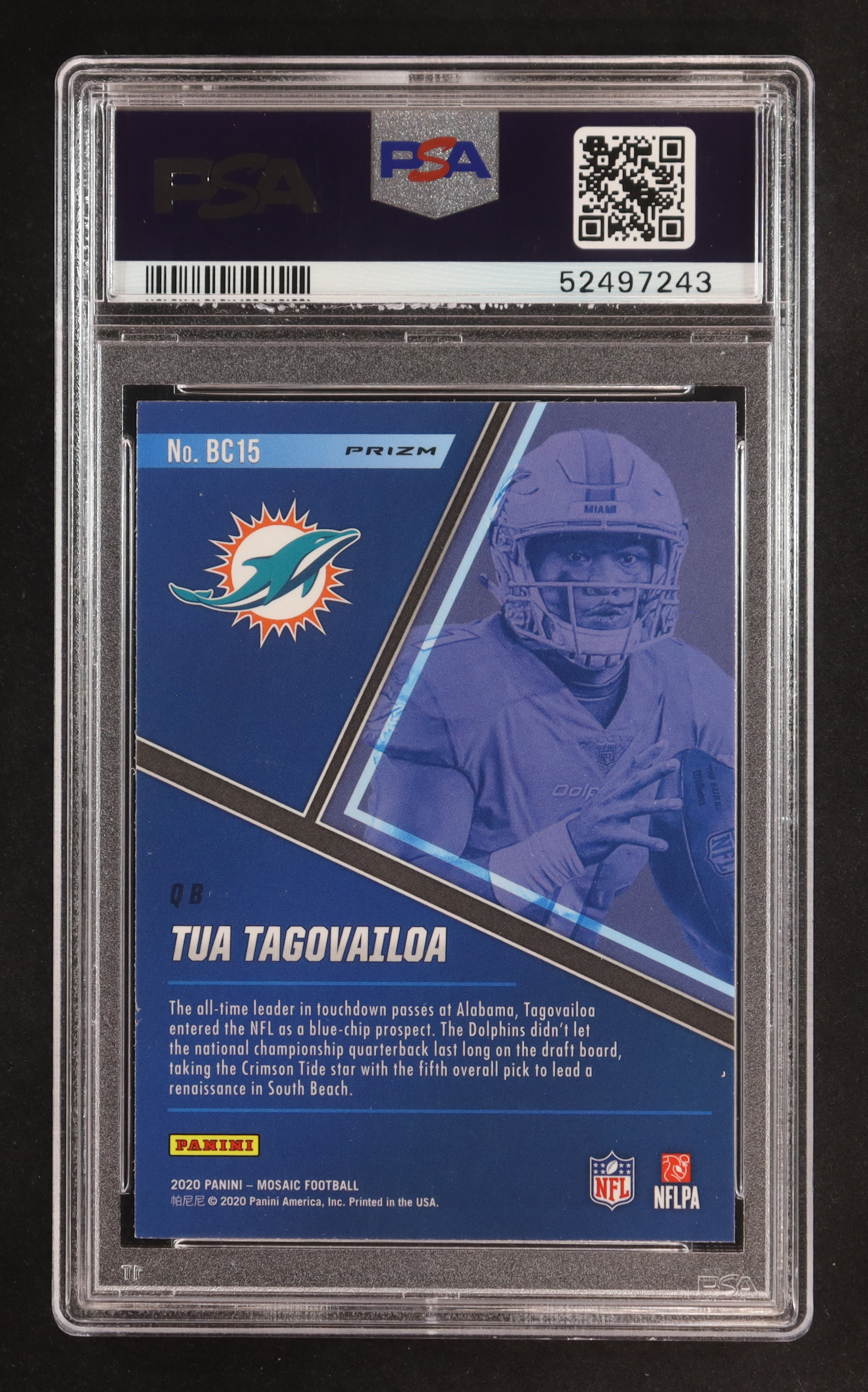Tua Tagovailoa 2020 Panini Mosaic Blue Chips Mosaic #15 (PSA 10) at PristineAuction.com Tua Tagovailoa 2020 Panini Mosaic Blue Chips Mosaic #15 (PSA 10) at PristineAuction.com