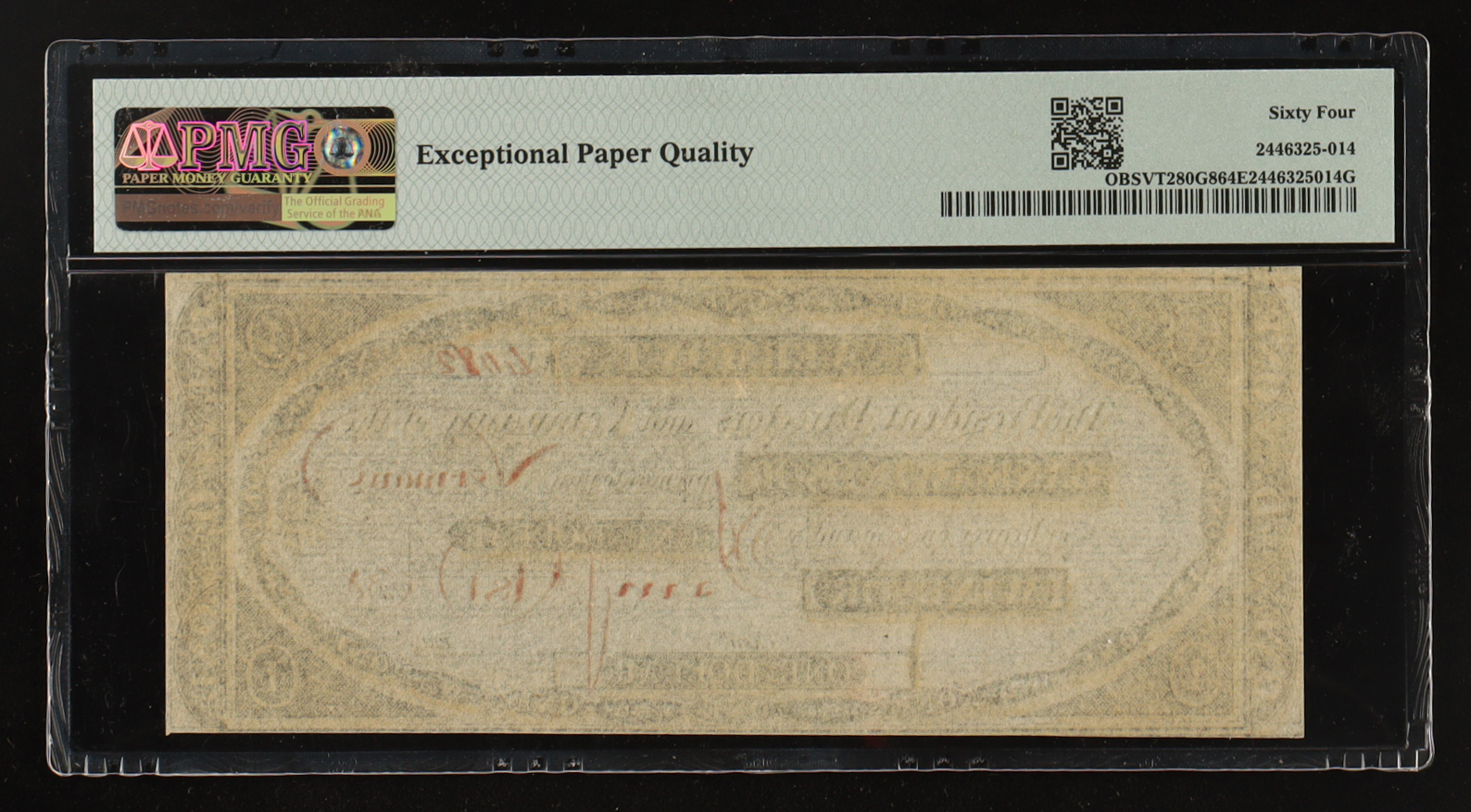 1830's Vermont $1 Dollar Currency Note - The Bank of Windsor (PMG CHOICE UNCIRCULATED 64 EPQ) at PristineAuction.com 1830's Vermont $1 Dollar Currency Note - The Bank of Windsor (PMG CHOICE UNCIRCULATED 64 EPQ) at PristineAuction.com