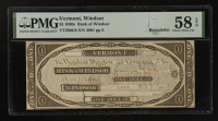 1830's Vermont $1 Dollar Currency Note - The Bank of Windsor (PMG CHOICE AU58 EPQ) at PristineAuction.com