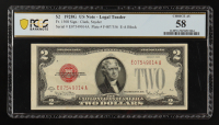 1928-G $2 Two Dollars U.S. Legal Tender Note - Red Seal (PCGS Choice About Uncirculated 58) at PristineAuction.com