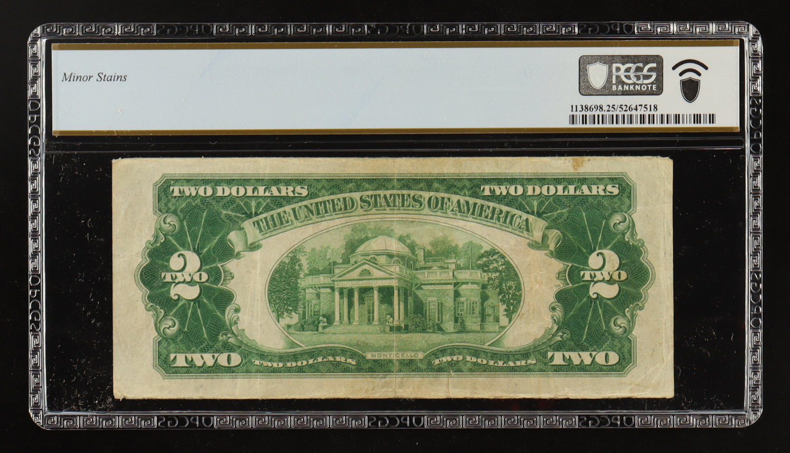 1928-A U.S. $2 Legal Tender Note, Red Seal - Fr.1502 (BA Block) Signed: Woods / Mellon (PCGS VF25) at PristineAuction.com 1928-A U.S. $2 Legal Tender Note, Red Seal - Fr.1502 (BA Block) Signed: Woods / Mellon (PCGS VF25) at PristineAuction.com