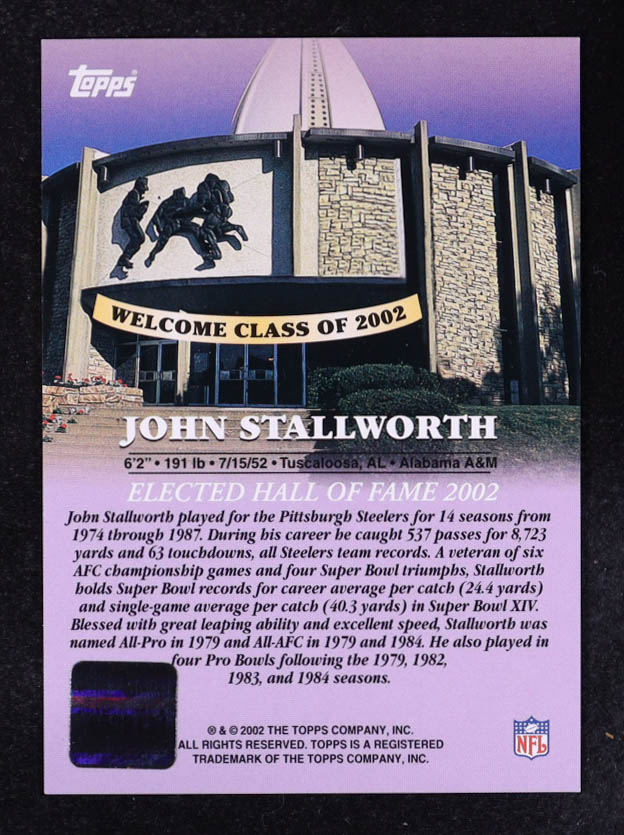 John Stallworth 2002 Topps Heritage Hall of Fame Autographs #HOFJS at PristineAuction.com John Stallworth 2002 Topps Heritage Hall of Fame Autographs #HOFJS at PristineAuction.com