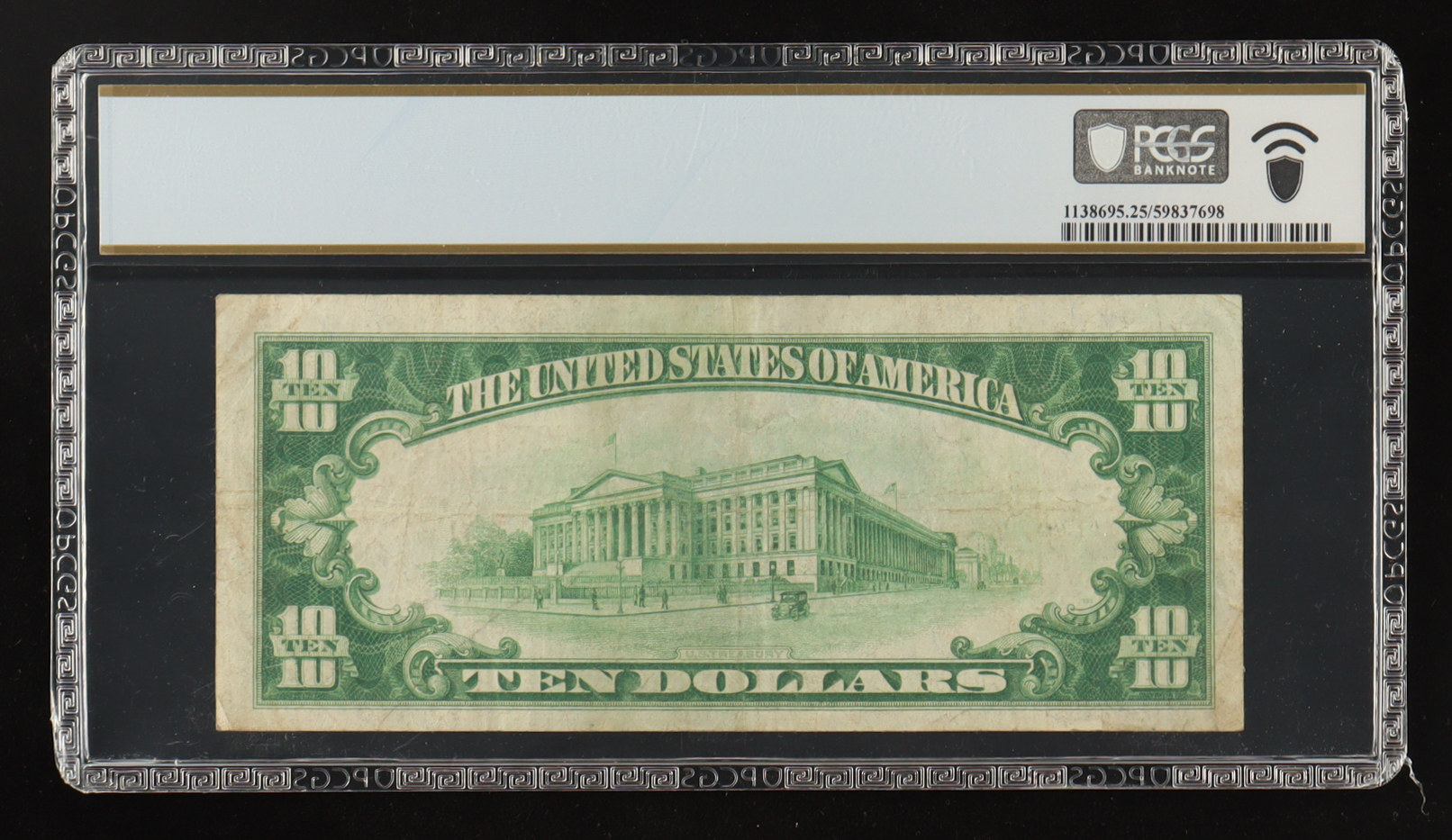 1928 U.S. $10 Gold Certificate Fr.2400 (AA Block) Signed: Woods / Mellon (PCGS VF25) at PristineAuction.com 1928 U.S. $10 Gold Certificate Fr.2400 (AA Block) Signed: Woods / Mellon (PCGS VF25) at PristineAuction.com