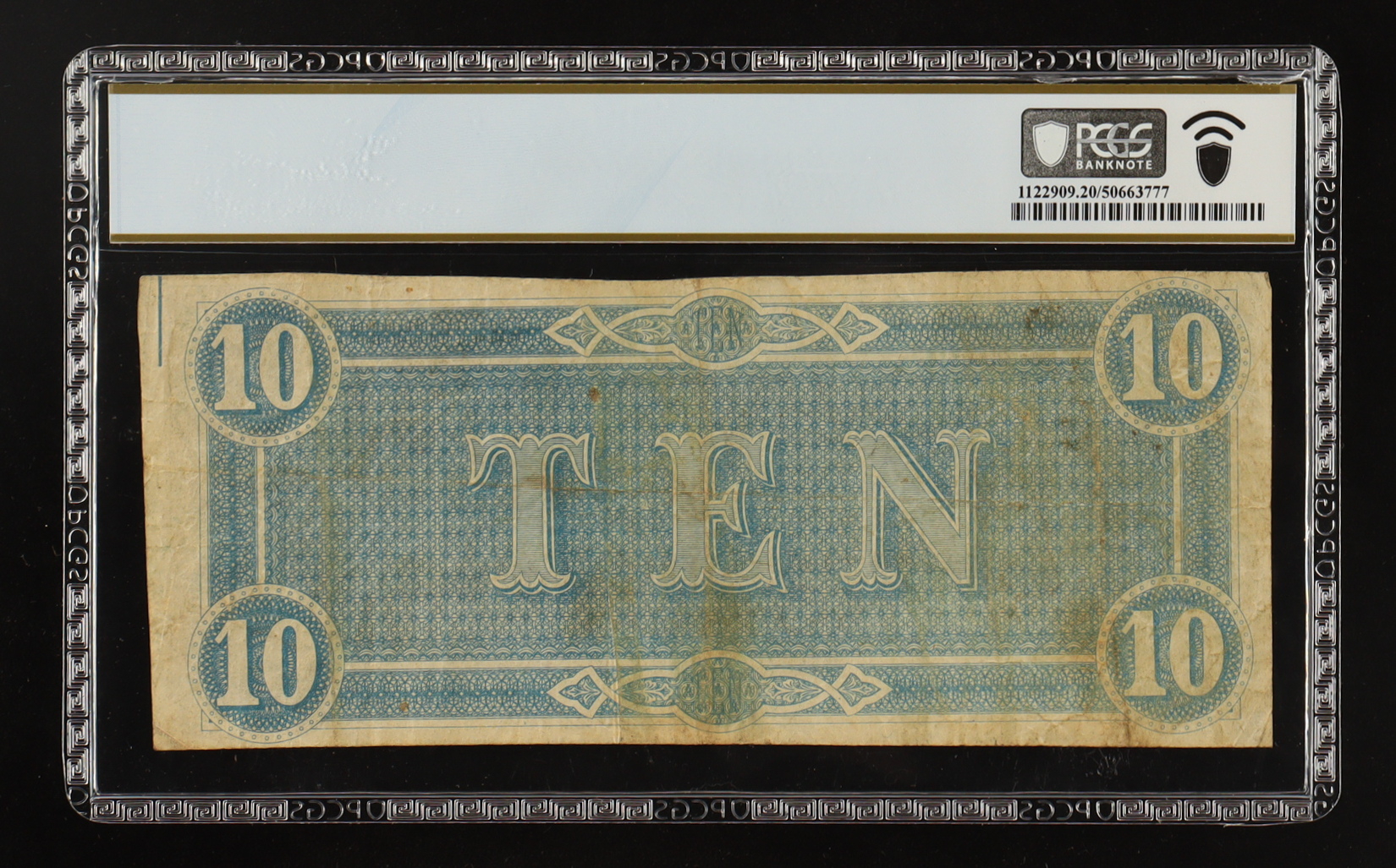 1864 Confederate States of America $10 Currency Note T-68 (PCGS Very Fine 20) at PristineAuction.com 1864 Confederate States of America $10 Currency Note T-68 (PCGS Very Fine 20) at PristineAuction.com