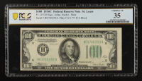 1934-C U.S. $100 Federal Reserve "Mule" Note, St. Louis - Fr. 2155-H (HA Block) Signed: Julian / Snyder (PCGS VF35) at PristineAuction.com