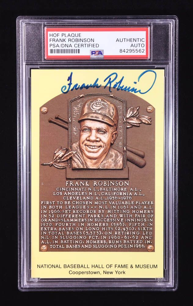 Frank Robinson Signed Hall of Fame Plaque Postcard (PSA) at PristineAuction.com Frank Robinson Signed Hall of Fame Plaque Postcard (PSA) at PristineAuction.com
