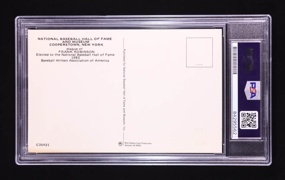 Frank Robinson Signed Hall of Fame Plaque Postcard (PSA) at PristineAuction.com Frank Robinson Signed Hall of Fame Plaque Postcard (PSA) at PristineAuction.com