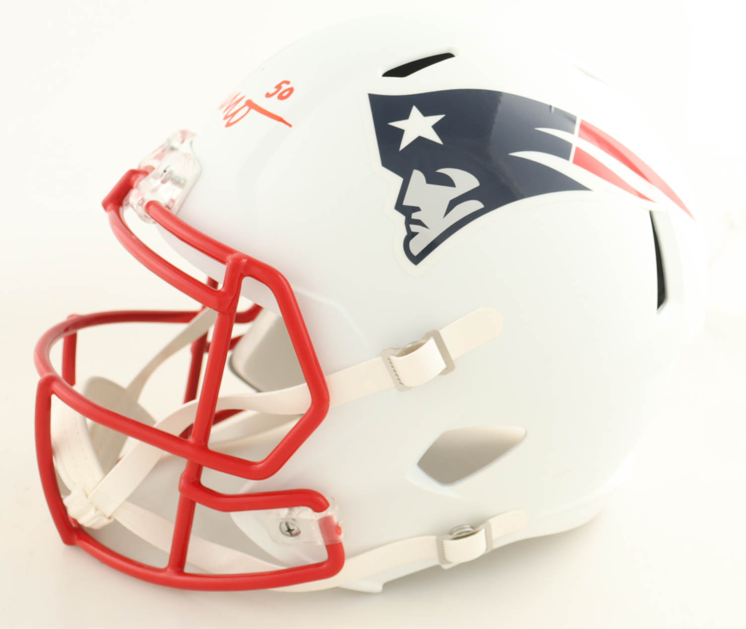 Chase Winovich Signed Patriots Full-Size Flat White Alternate Speed Helmet (Beckett & NEP) at PristineAuction.com Chase Winovich Signed Patriots Full-Size Flat White Alternate Speed Helmet (Beckett & NEP) at PristineAuction.com